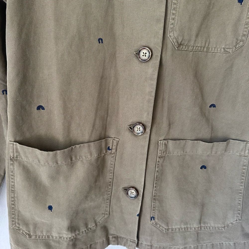 Marine Layer Dusty Olive Gracey Embroidered Chore Utility Jacket Women’s Size XS - Picture 5 of 6